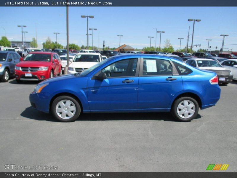 Blue Flame Metallic / Medium Stone 2011 Ford Focus S Sedan
