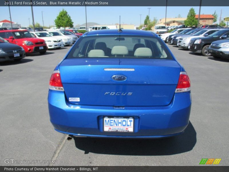 Blue Flame Metallic / Medium Stone 2011 Ford Focus S Sedan