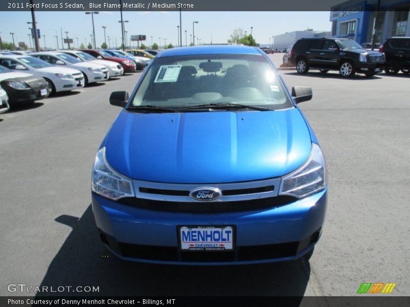 Blue Flame Metallic / Medium Stone 2011 Ford Focus S Sedan