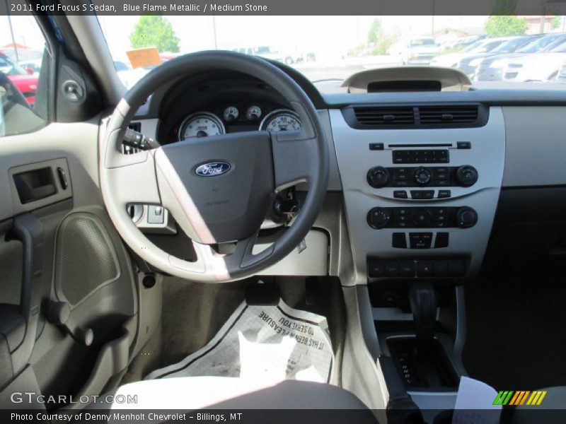 Blue Flame Metallic / Medium Stone 2011 Ford Focus S Sedan