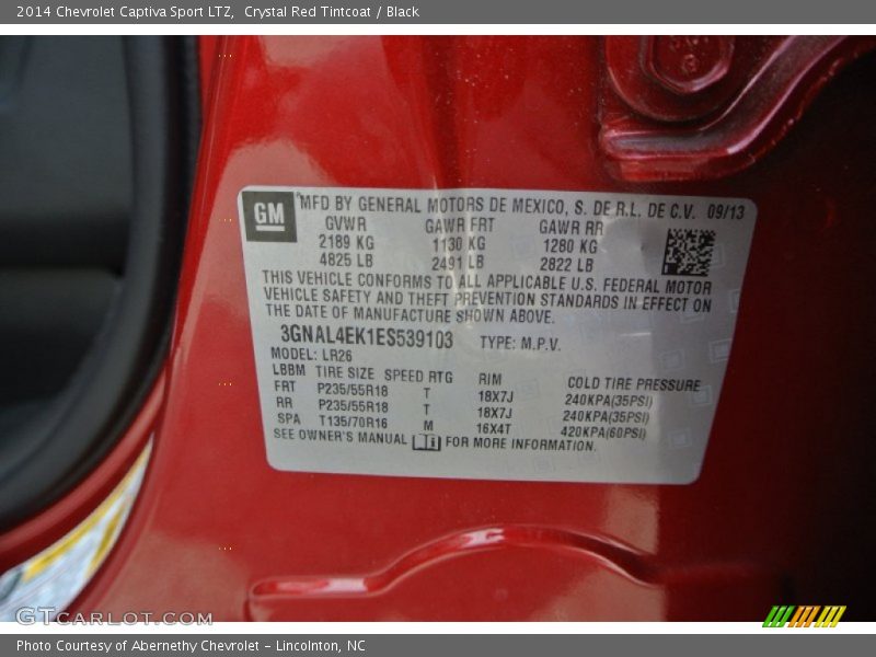 Crystal Red Tintcoat / Black 2014 Chevrolet Captiva Sport LTZ