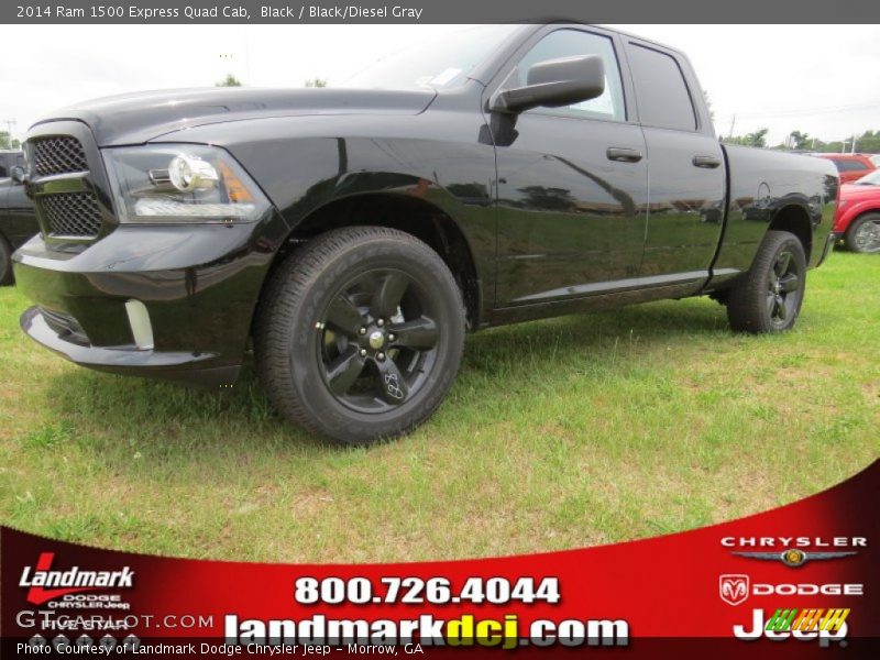 Black / Black/Diesel Gray 2014 Ram 1500 Express Quad Cab