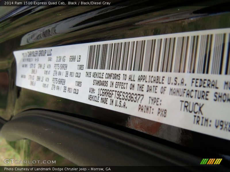 Black / Black/Diesel Gray 2014 Ram 1500 Express Quad Cab