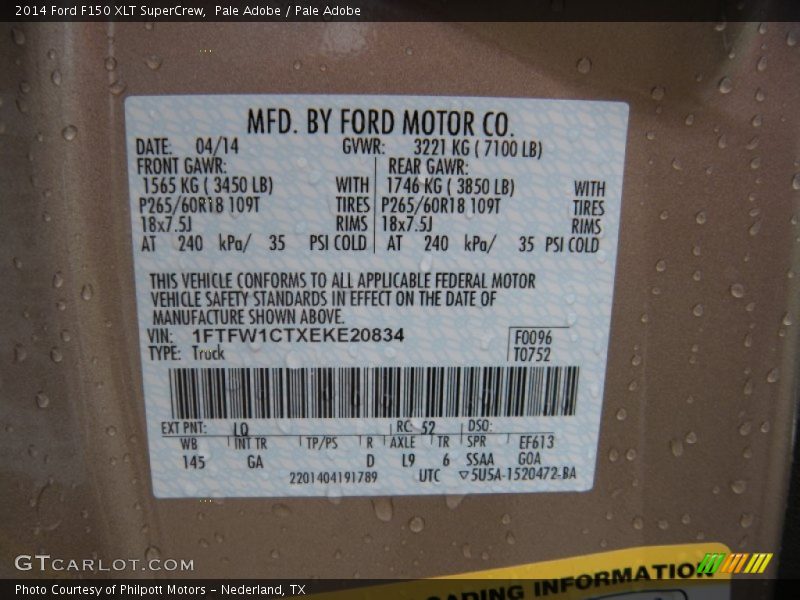Pale Adobe / Pale Adobe 2014 Ford F150 XLT SuperCrew