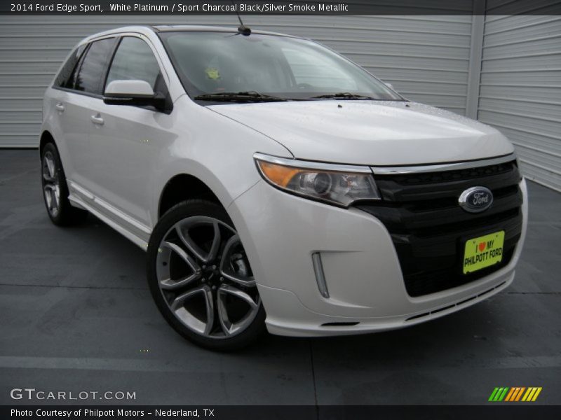 White Platinum / Sport Charcoal Black/Silver Smoke Metallic 2014 Ford Edge Sport