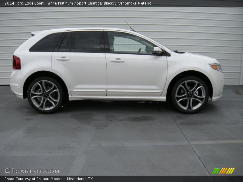 White Platinum / Sport Charcoal Black/Silver Smoke Metallic 2014 Ford Edge Sport