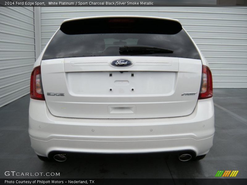 White Platinum / Sport Charcoal Black/Silver Smoke Metallic 2014 Ford Edge Sport