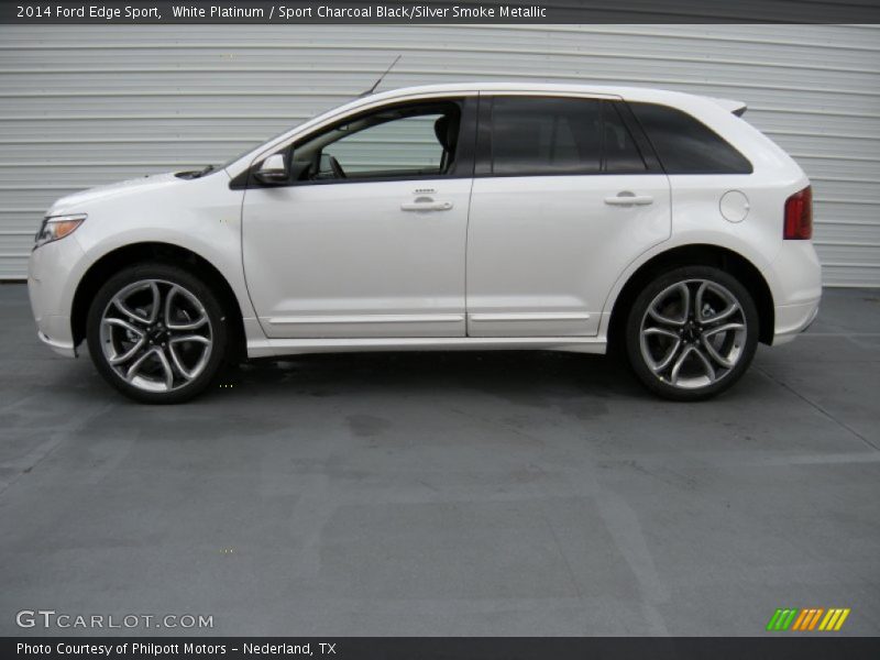 White Platinum / Sport Charcoal Black/Silver Smoke Metallic 2014 Ford Edge Sport