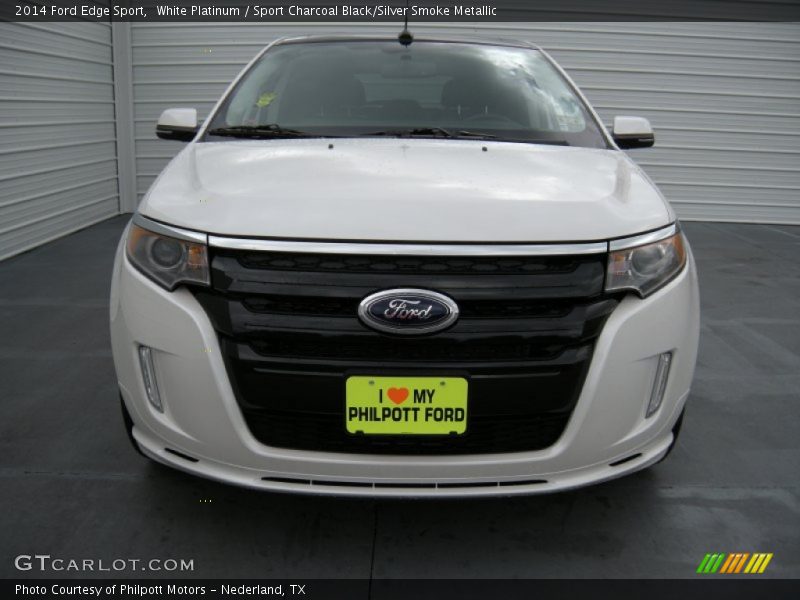 White Platinum / Sport Charcoal Black/Silver Smoke Metallic 2014 Ford Edge Sport