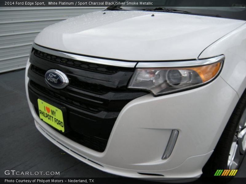 White Platinum / Sport Charcoal Black/Silver Smoke Metallic 2014 Ford Edge Sport