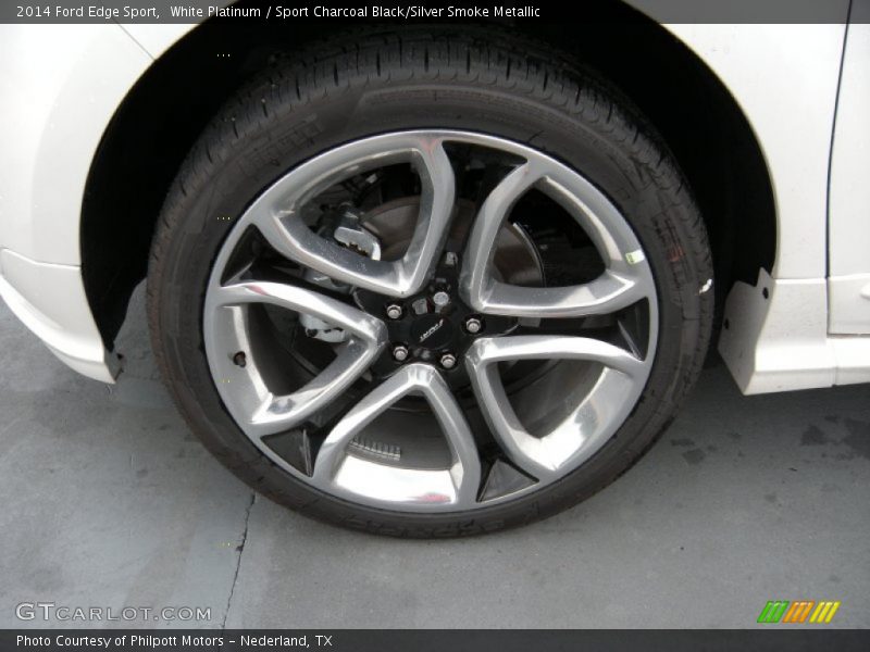 White Platinum / Sport Charcoal Black/Silver Smoke Metallic 2014 Ford Edge Sport