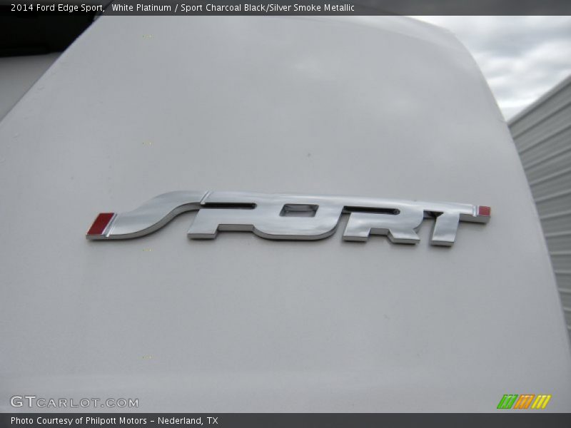 White Platinum / Sport Charcoal Black/Silver Smoke Metallic 2014 Ford Edge Sport