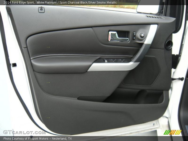 White Platinum / Sport Charcoal Black/Silver Smoke Metallic 2014 Ford Edge Sport