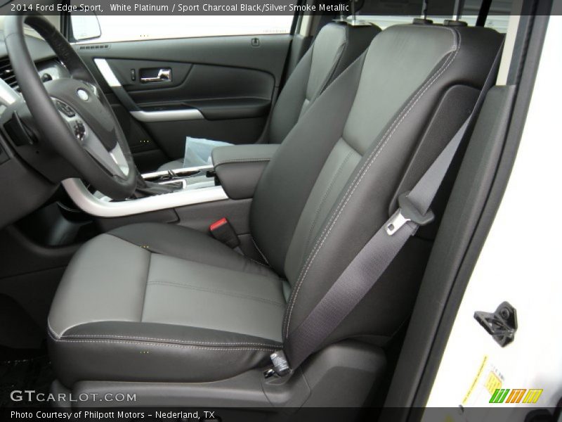 White Platinum / Sport Charcoal Black/Silver Smoke Metallic 2014 Ford Edge Sport