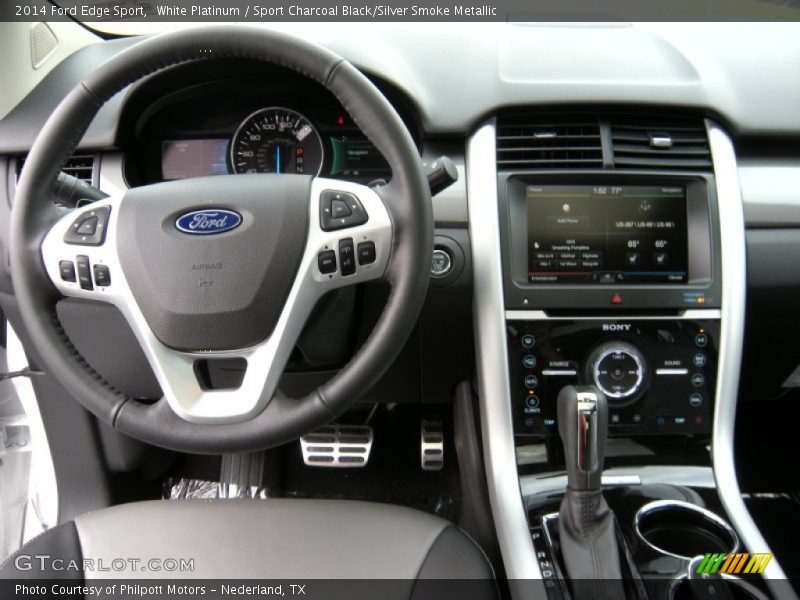 White Platinum / Sport Charcoal Black/Silver Smoke Metallic 2014 Ford Edge Sport