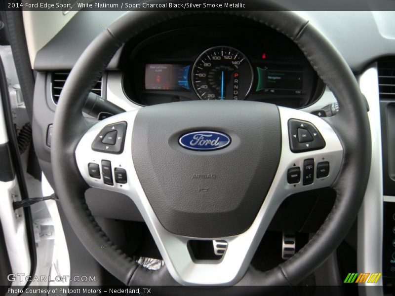 White Platinum / Sport Charcoal Black/Silver Smoke Metallic 2014 Ford Edge Sport
