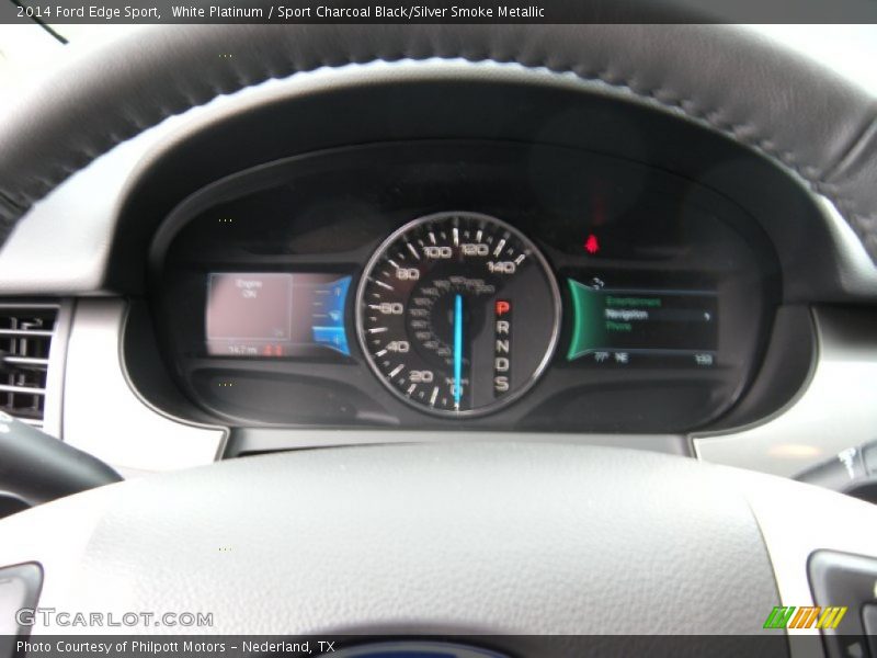 White Platinum / Sport Charcoal Black/Silver Smoke Metallic 2014 Ford Edge Sport