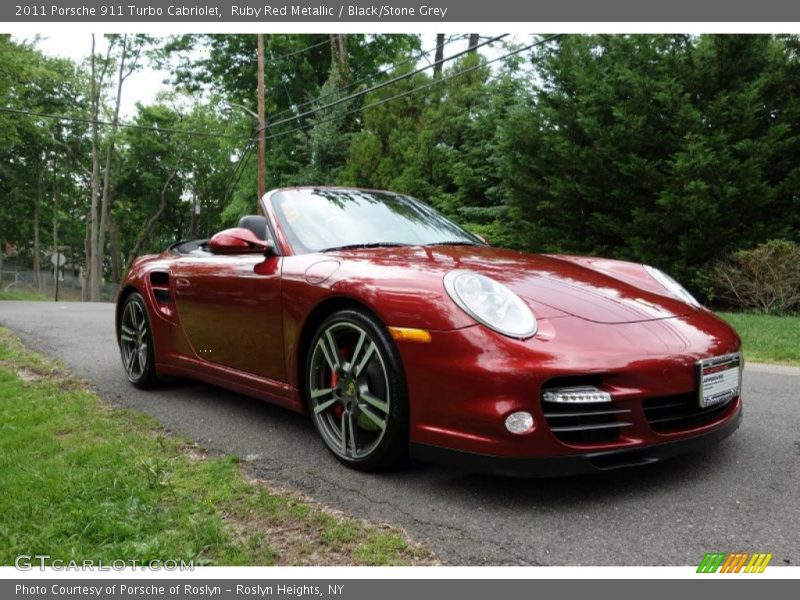 Ruby Red Metallic / Black/Stone Grey 2011 Porsche 911 Turbo Cabriolet