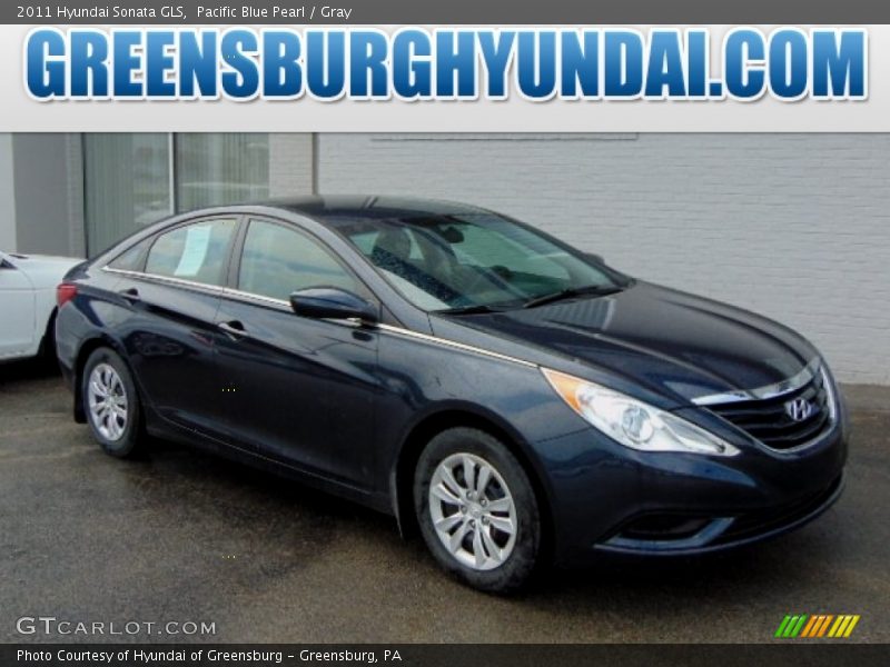 Pacific Blue Pearl / Gray 2011 Hyundai Sonata GLS
