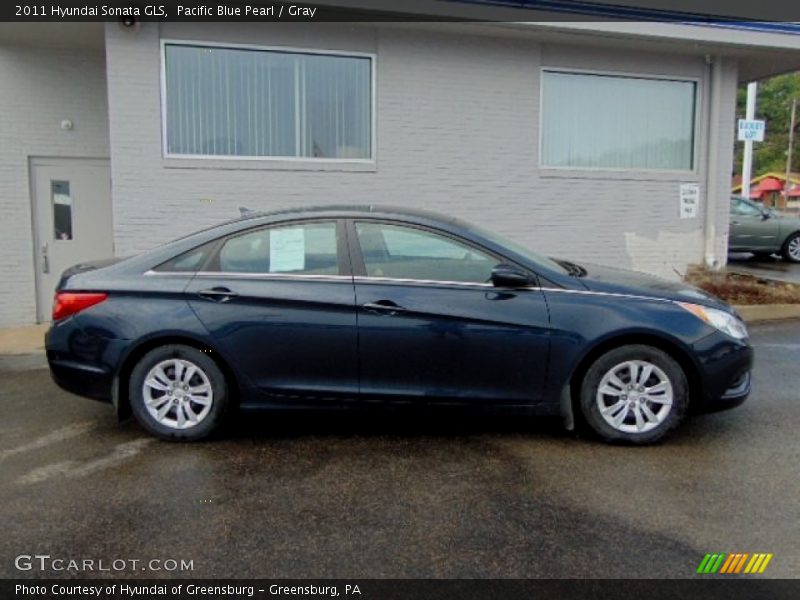 Pacific Blue Pearl / Gray 2011 Hyundai Sonata GLS