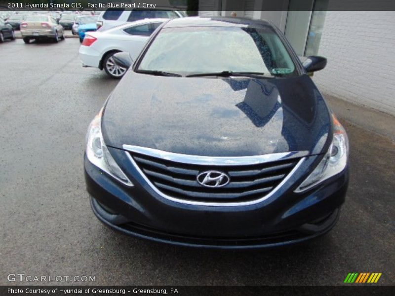 Pacific Blue Pearl / Gray 2011 Hyundai Sonata GLS