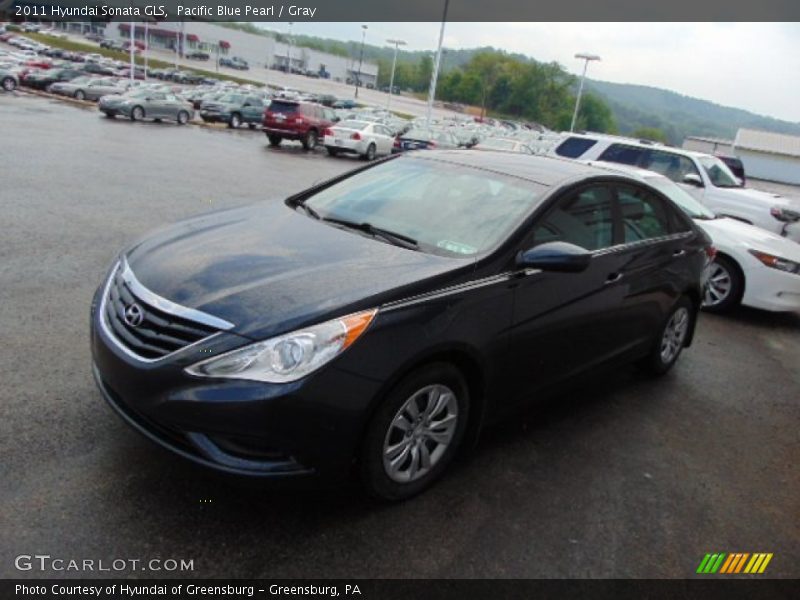 Pacific Blue Pearl / Gray 2011 Hyundai Sonata GLS