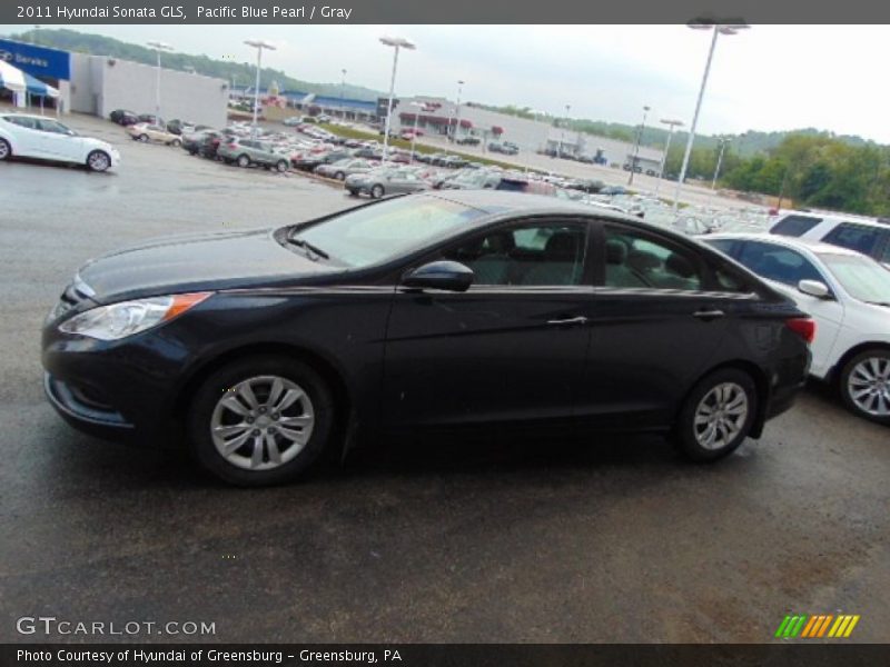 Pacific Blue Pearl / Gray 2011 Hyundai Sonata GLS