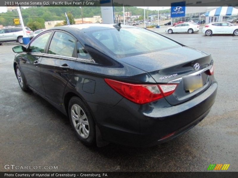 Pacific Blue Pearl / Gray 2011 Hyundai Sonata GLS