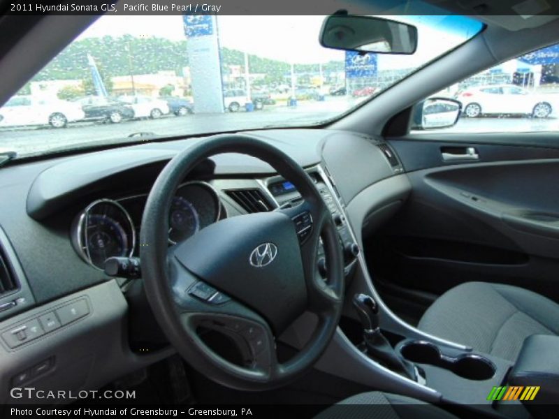 Pacific Blue Pearl / Gray 2011 Hyundai Sonata GLS