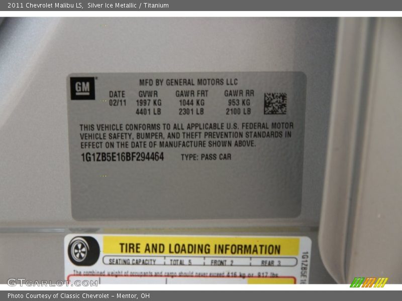 Silver Ice Metallic / Titanium 2011 Chevrolet Malibu LS
