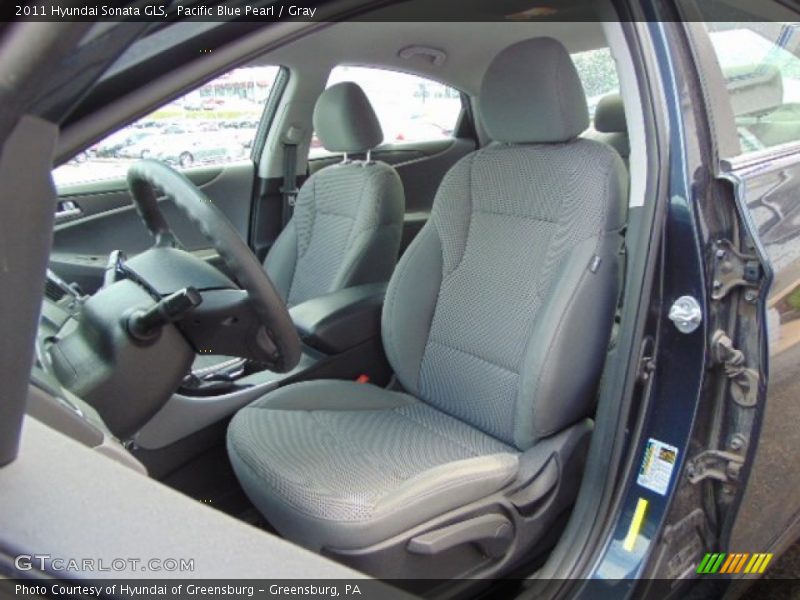 Pacific Blue Pearl / Gray 2011 Hyundai Sonata GLS