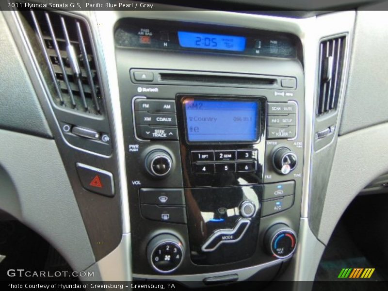 Pacific Blue Pearl / Gray 2011 Hyundai Sonata GLS