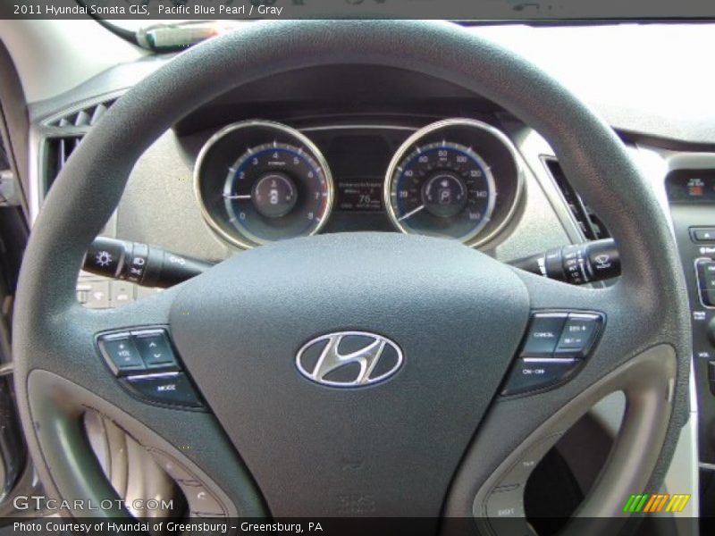 Pacific Blue Pearl / Gray 2011 Hyundai Sonata GLS