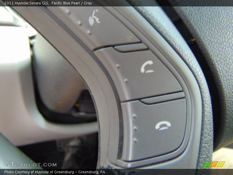 Pacific Blue Pearl / Gray 2011 Hyundai Sonata GLS