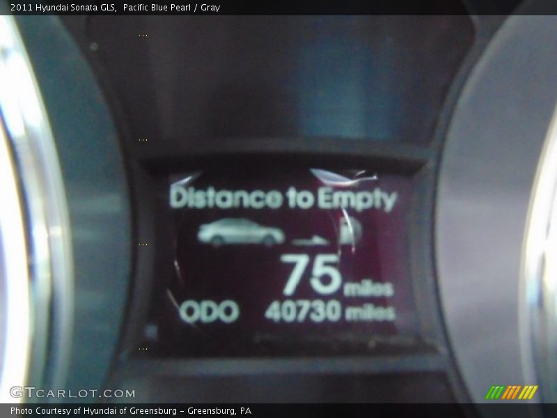 Pacific Blue Pearl / Gray 2011 Hyundai Sonata GLS