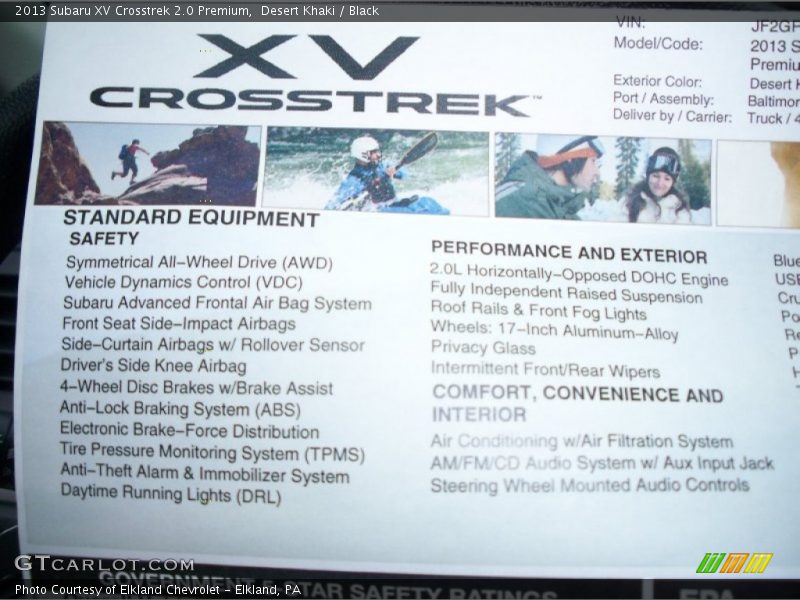 Desert Khaki / Black 2013 Subaru XV Crosstrek 2.0 Premium