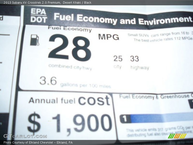 Desert Khaki / Black 2013 Subaru XV Crosstrek 2.0 Premium