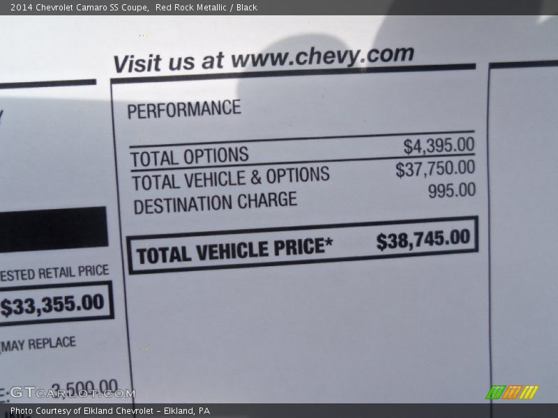 Red Rock Metallic / Black 2014 Chevrolet Camaro SS Coupe