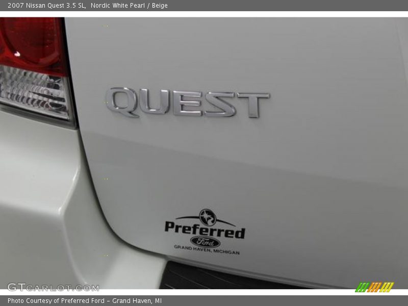 Nordic White Pearl / Beige 2007 Nissan Quest 3.5 SL