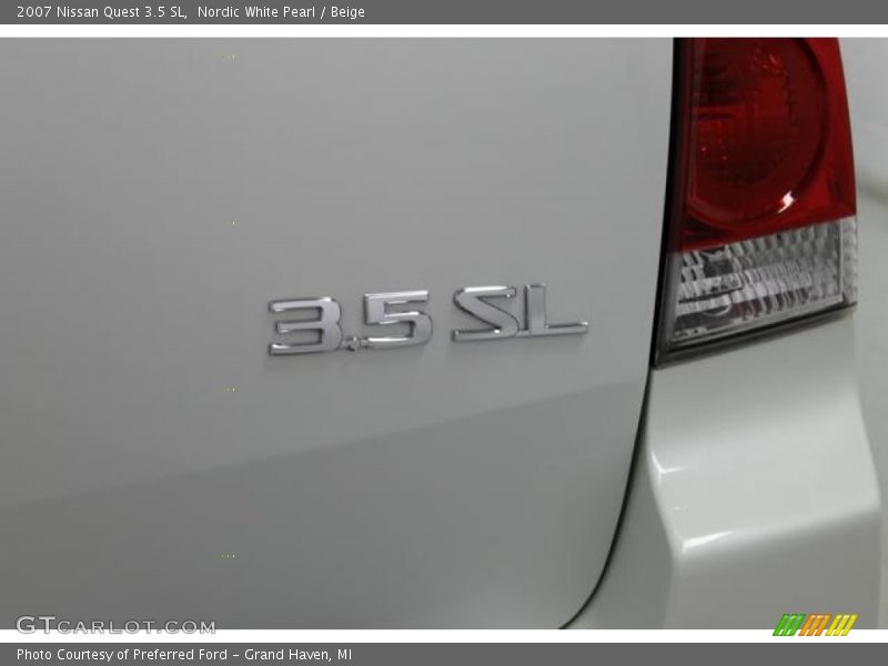 Nordic White Pearl / Beige 2007 Nissan Quest 3.5 SL