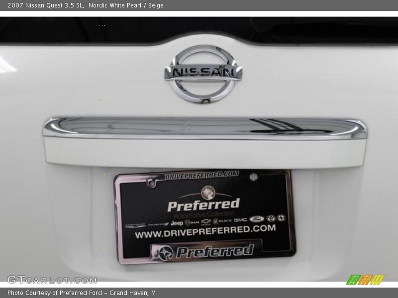Nordic White Pearl / Beige 2007 Nissan Quest 3.5 SL