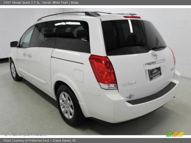 Nordic White Pearl / Beige 2007 Nissan Quest 3.5 SL