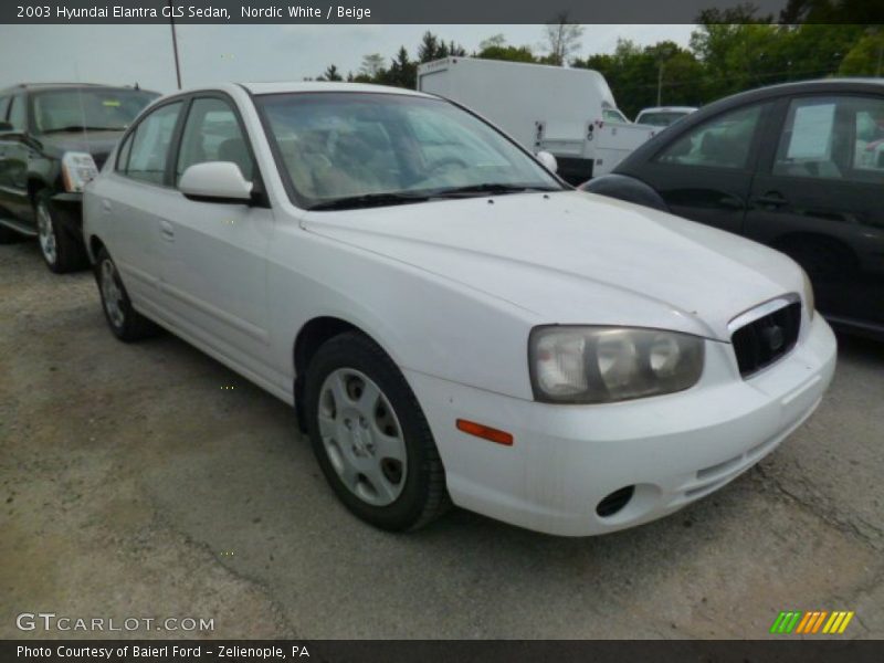 Nordic White / Beige 2003 Hyundai Elantra GLS Sedan