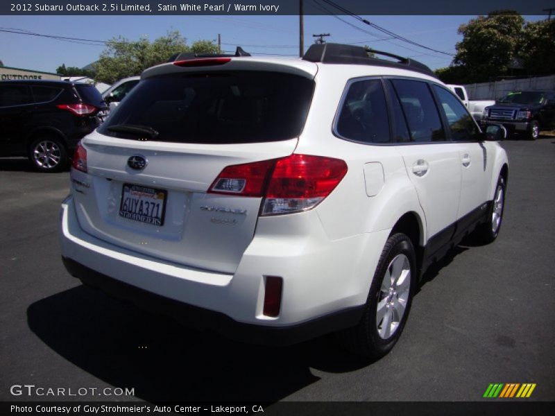 Satin White Pearl / Warm Ivory 2012 Subaru Outback 2.5i Limited