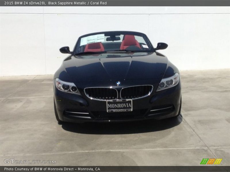 Black Sapphire Metallic / Coral Red 2015 BMW Z4 sDrive28i