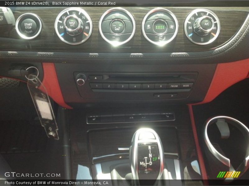 Black Sapphire Metallic / Coral Red 2015 BMW Z4 sDrive28i