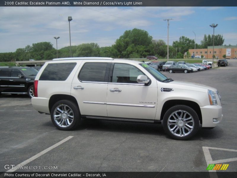 White Diamond / Cocoa/Very Light Linen 2008 Cadillac Escalade Platinum AWD