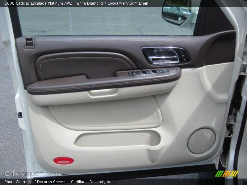 White Diamond / Cocoa/Very Light Linen 2008 Cadillac Escalade Platinum AWD