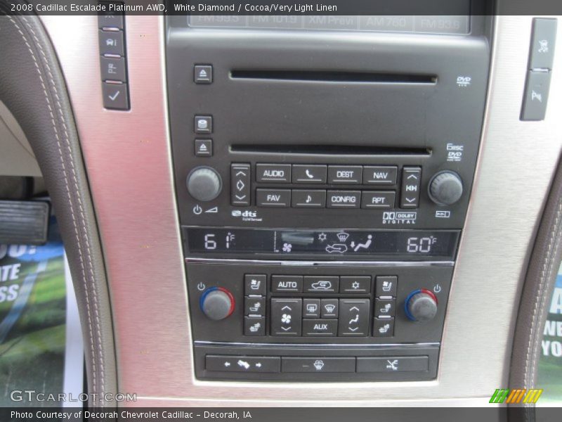 White Diamond / Cocoa/Very Light Linen 2008 Cadillac Escalade Platinum AWD