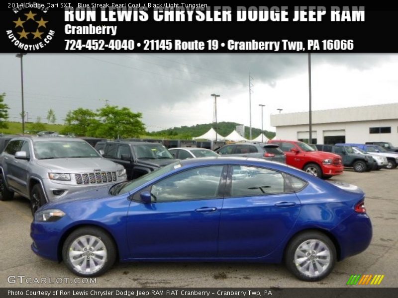 Blue Streak Pearl Coat / Black/Light Tungsten 2014 Dodge Dart SXT